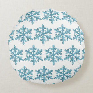 Jour de neige Bleu Flocon de neige Cosy Coussin ro