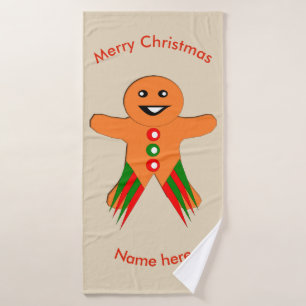 Jour de Noël Gingerbread Homme Serviette personnal