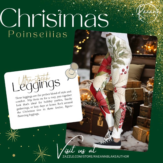 Jour de Noël Poinsettia Leggings (Créateur téléchargé)