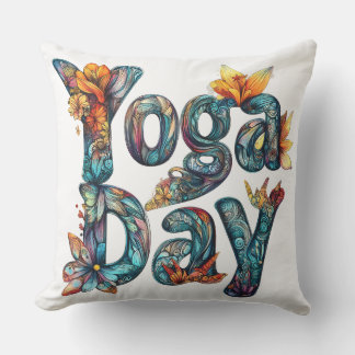 Jour de Yoga Coussin décoratif
