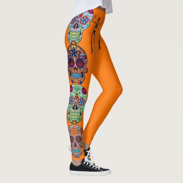 Jour des Leggings du crâne de sucre du squelette a (Droite)