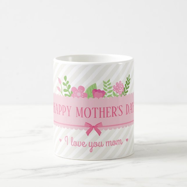 Jour des mères florales élégantes | Café Mug (Centre)