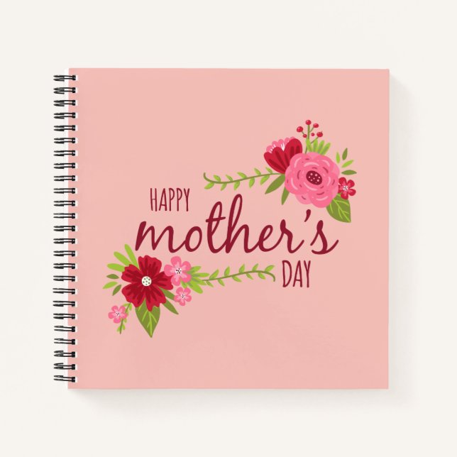 Jour des mères florales élégantes | CARNET (Devant)