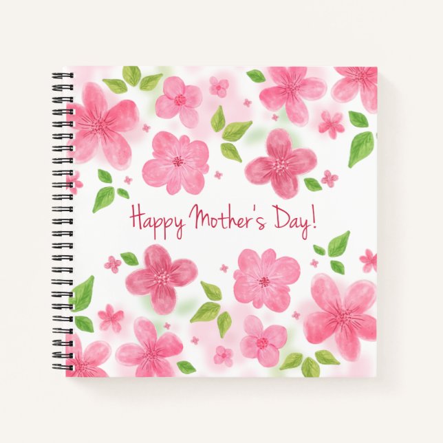 Jour des mères florales élégantes | CARNET (Devant)