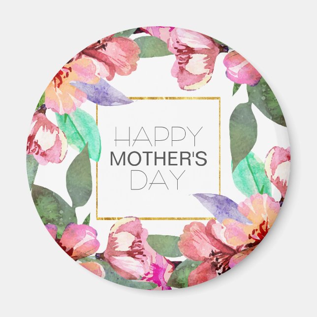 Jour des mères florales élégantes | Magnet (Devant)