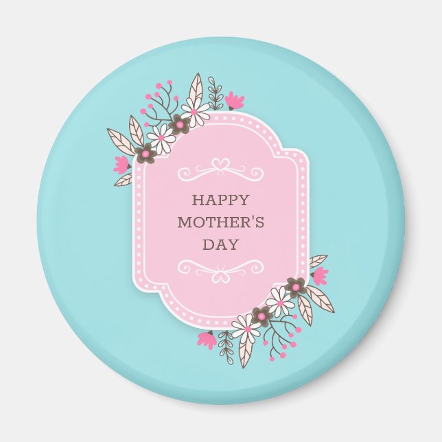 Jour des mères florales élégantes | Magnet (Devant)