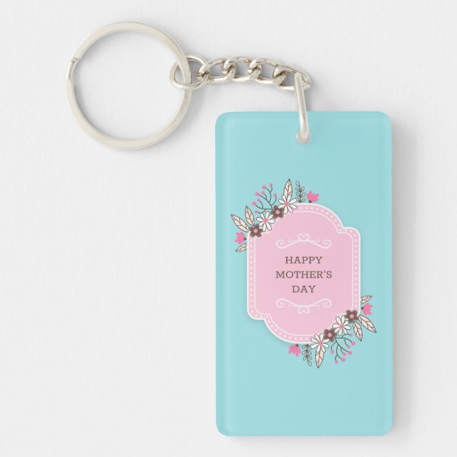 Jour des mères florales élégantes | PORTE - CLÉ (Devant)