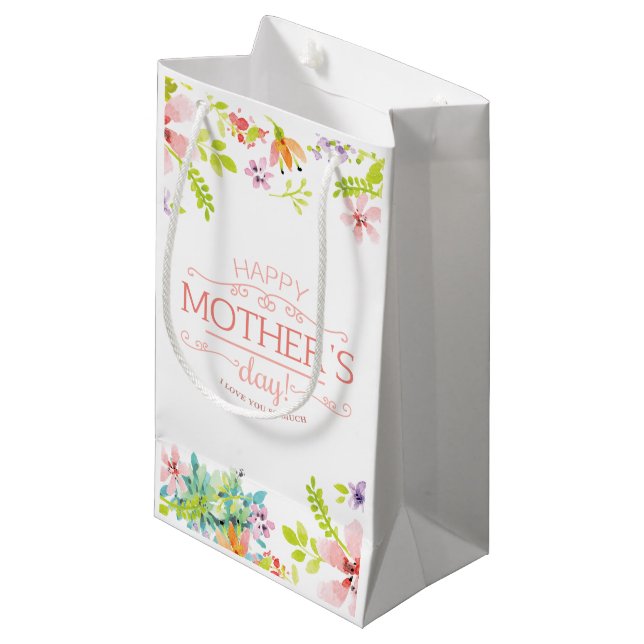 Jour des mères florales élégantes | Sac cadeau (Devant Angle)
