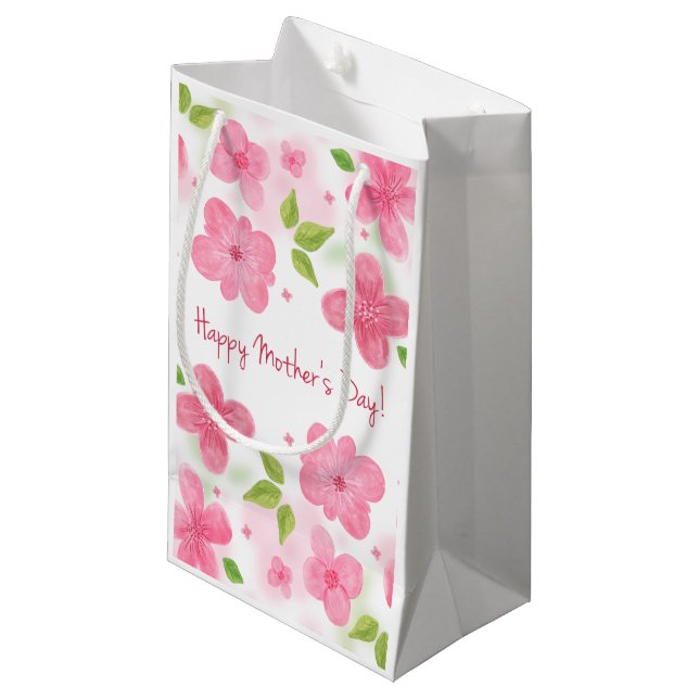 Jour des mères florales élégantes | Sac cadeau (Devant Angle)