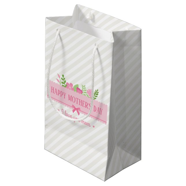 Jour des mères florales élégantes | Sac cadeau (Devant Angle)