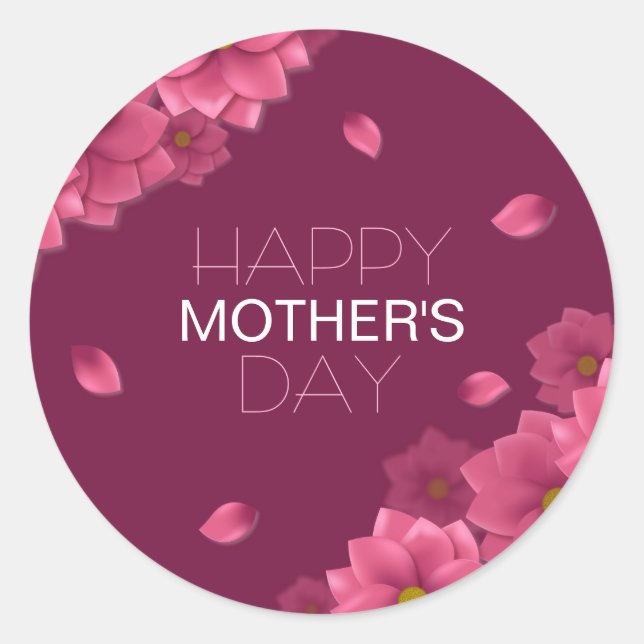 Jour des mères florales élégantes | Sticker (Devant)