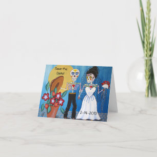 Jour des morts Enregistrer la date Mariage Carte p