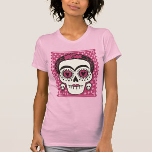 Jour des morts Frida Kahlo Crâne sucre T-shirt