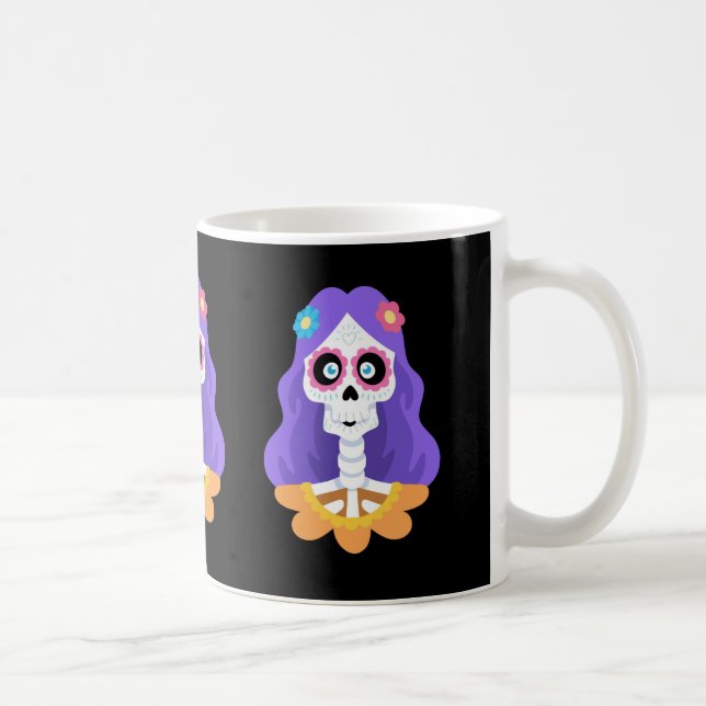 Jour des morts Halloween sucre crâne Mug (Droite)