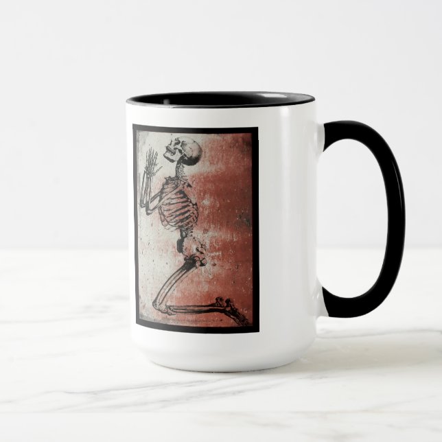 Jour des morts priant squelette Mug (Droite)