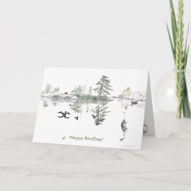 Jour des oiseaux heureux : Bonne carte d'anniversa (Devant)