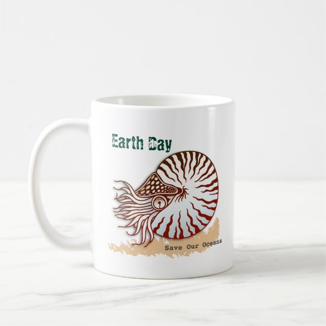 Jour des terres Nautilus Café Mug (Gauche)