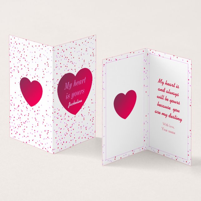 Jour des Valentines du Coeur Blanc Rouge Moderne (Inside and Outside)