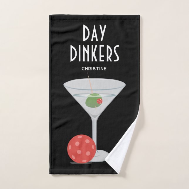 Jour Diner Cocktail Martini Pickleball Team Main (Serviette à main)