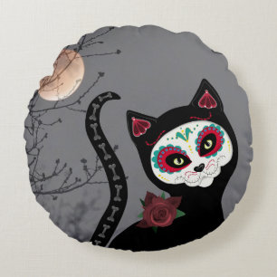 Jour du coussin rond de chat mort