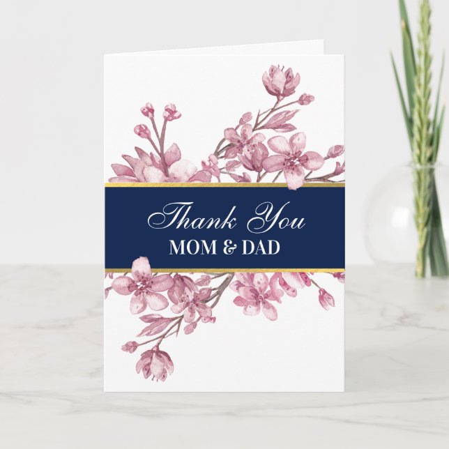 Jour du mariage des parents Merci floral (Devant)