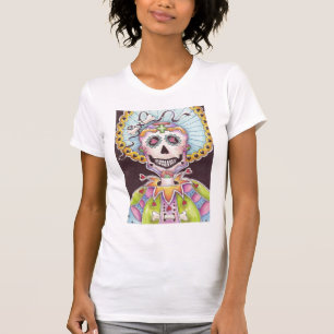 Jour du squelette mort avec le T-shirt de coeurs