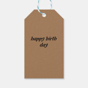 Jour heureux de naissance jaune cadeaux étiquettes