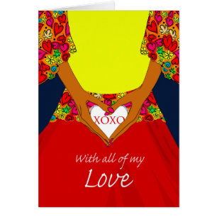 Jour le plus doux, femme tenant le coeur avec XOXO