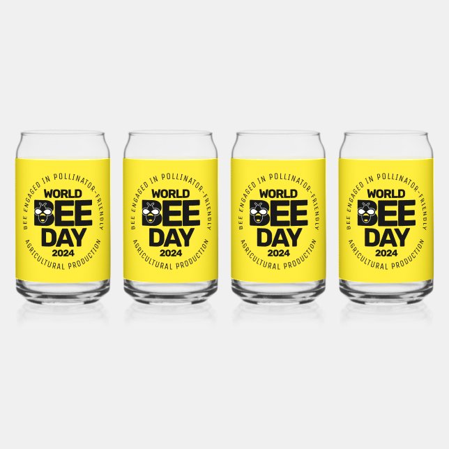 Jour mondial de l'abeille Pollinateur noir jaune (Recto)