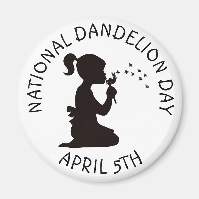 Jour national du Dandelion 5 avril Magnet (Devant)