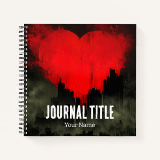 Journal à cœur cramoisi — Nom et titre personnalis
