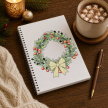 Journal à couverture rigide Couronne de Noël botan