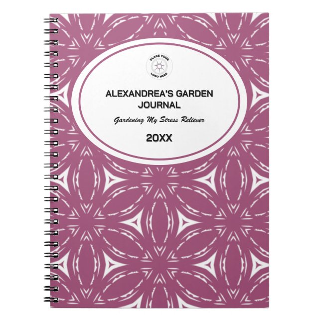 Journal à motif de fleurs aquarelles roses florale (Devant)
