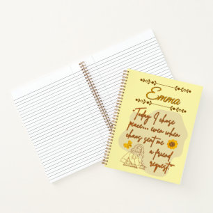 Journal à spirale Énergie de Fille Douce Esthétiqu