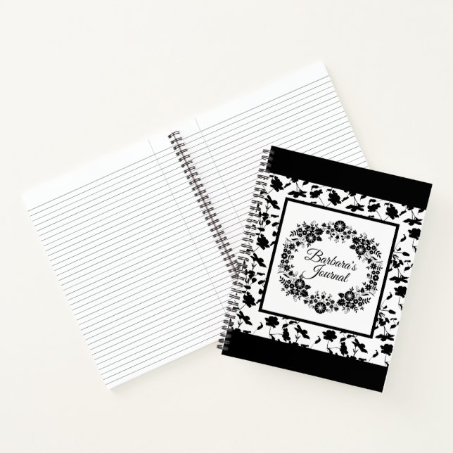 Journal à spirale personnalisé noir et blanc (Intérieur)