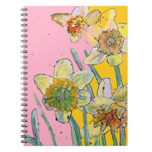 Journal aquarelle à fleurs de jonquilles
