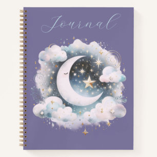 Journal Bohème Céleste Croissant de Lune Bleu et B