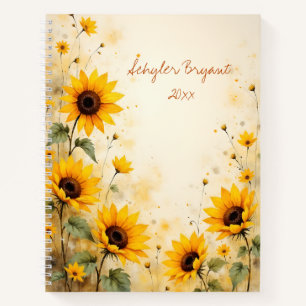 Journal botanique à reliure spirale Tournesols Flo