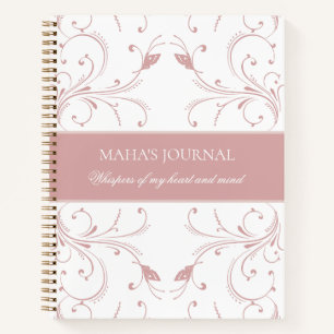 Journal botanique personnalisé papillon Rose Pouss