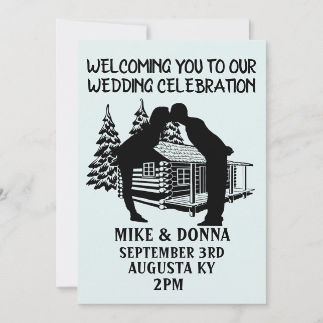 JOURNAL CABINE MARIAGE KISSING COUPLE INVITATIONS (Devant)