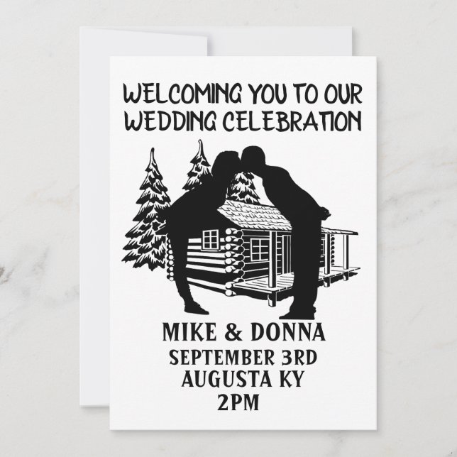 JOURNAL CABINE MARIAGE KISSING COUPLE INVITATIONS (Devant)