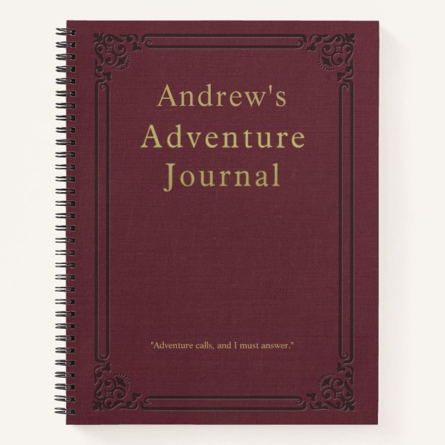 Journal d'aventure Vintage personnalisé (Devant)