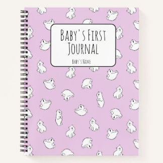 Journal de bébé rose personnalisé pour ours polair