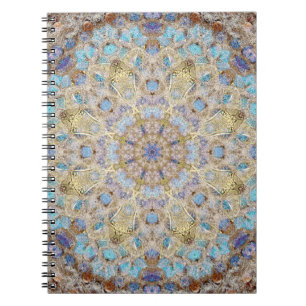 Journal de blanc de mandala de bleu et d'or