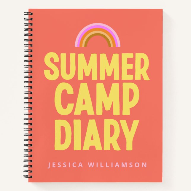Journal de camp d'été personnalisé en orange (Devant)