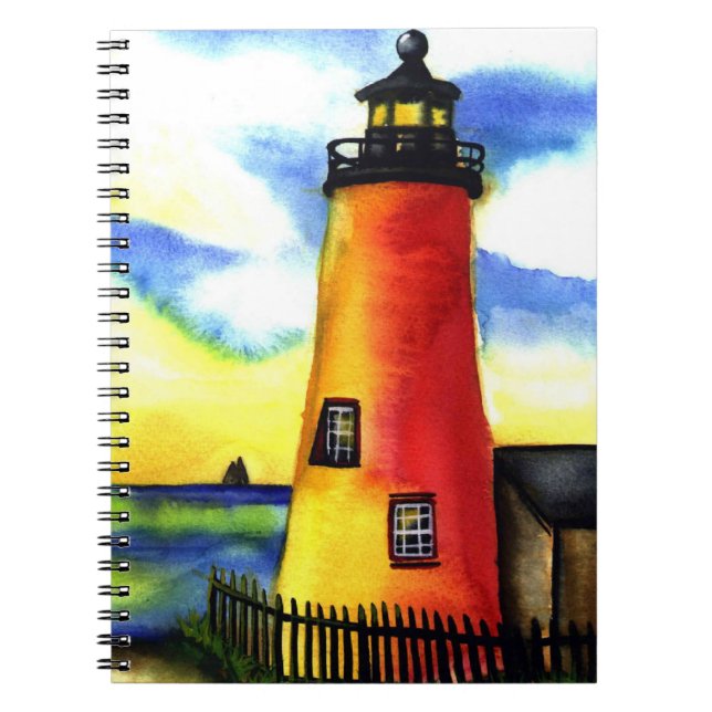 journal de carnet d'aquarelle de phare (Devant)