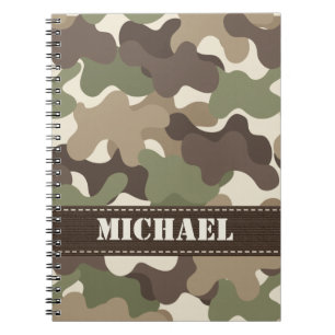 Journal de carnet de notes à spirale de Camo de