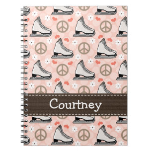 Journal de carnet de notes à spirale de patinage
