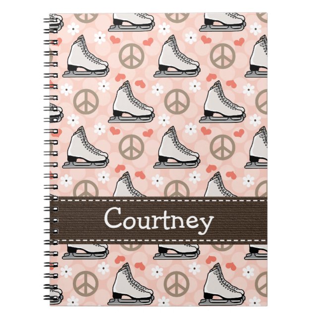 Journal de carnet de notes à spirale de patinage (Devant)