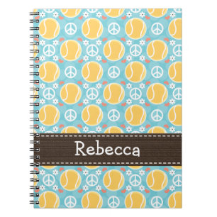 Journal de carnet de notes à spirale de tennis